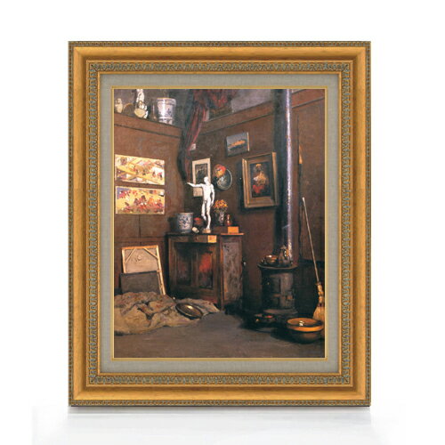 【油絵 直筆仕上げ】カイユボット アトリエのインテリア F6 【額入り】 絵画 販売 6号 油彩 風景画 554..