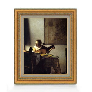【油絵 直筆仕上げ】フェルメール リュートを調弦する女 F6 【額入り】 絵画 販売 6号 油彩 人物画 558×467mm 複製画 送料無料 プレゼント ギフト 開店祝い 開業祝い 退職祝い 新築祝い リビング 玄関 モダン アートフレーム 壁掛け