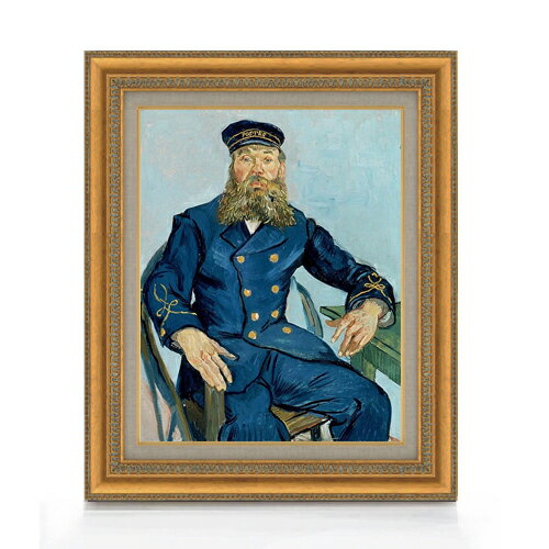 【油絵 直筆仕上げ】ゴッホ 郵便夫ジョゼフ・ルーラン F6 【額入り】 絵画 販売 6号 油彩 人物画 554×4..