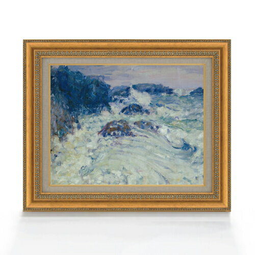 【油絵 直筆仕上げ】ジョン・ピーター・ラッセル Rough sea, Morestil F6 【額入り】 絵画 販売 6号 油彩 抽象画 556×465mm 複製画 送料無料 プレゼント ギフト 開店祝い 開業祝い 退職祝い 新築祝い リビング 玄関 モダン アートフレーム 壁掛け