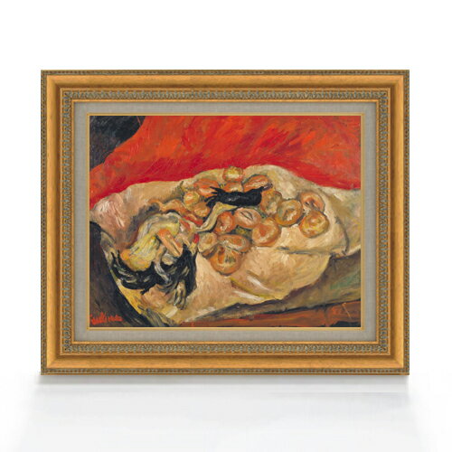 Rakuten - 【油絵 直筆仕上げ】ハイム・スーチン 鳥のいる静物 F6 【額入り】 絵画 販売 6号 油彩 抽象画 558×467mm 複製画 送料無料 プレゼント ギフト 開店祝い 開業祝い 退職祝い 新築祝い リビング 玄関 モダン アートフレーム 壁掛け