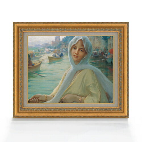 【油絵 直筆仕上げ】ゾナロ Amusement at Goksu F6 【額入り】 絵画 販売 6号 油彩 人物画 554×463mm ..