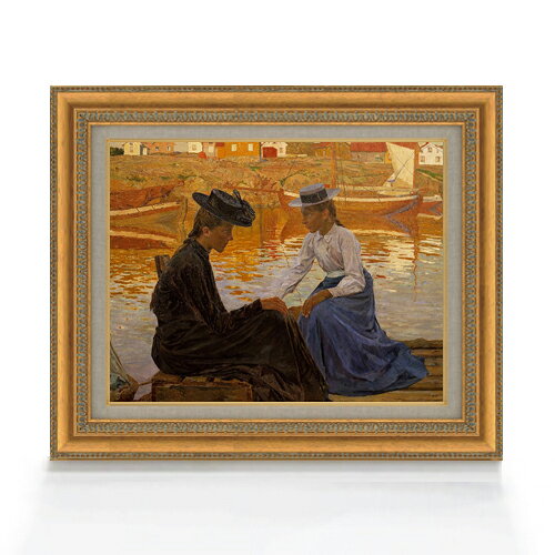【油絵 直筆仕上げ】ウィルヘルムセン The BayCarl F6 【額入り】 絵画 販売 6号 油彩 風景画 558×467mm 複製画 送料無料 プレゼント ギフト 開店祝い 開業祝い 退職祝い 新築祝い リビング 玄関 モダン アートフレーム 壁掛け ラッピング