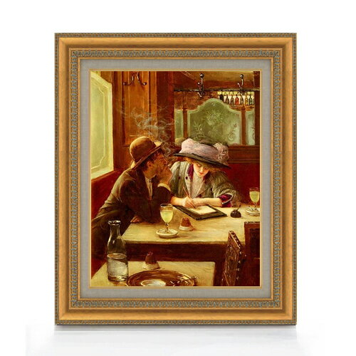 【油絵 直筆仕上げ】ジャン・ベロー 手紙 F6 【額入り】 絵画 販売 6号 油彩 風景画 554×463mm 複製画 送料無料 プレゼント ギフト 開店祝い 開業祝い 退職祝い 新築祝い リビング 玄関 モダン アートフレーム 壁掛け