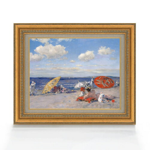 【油絵 直筆仕上げ】チェイス At the Seaside F6 【額入り】 絵画 販売 6号 油彩 風景画 558×467mm 複..