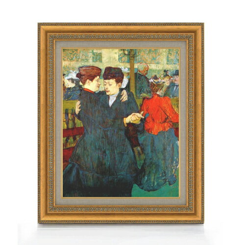 【油絵 直筆仕上げ】ロートレック ムーラン・ルージュにて、二人の女性 F6 【額入り】 絵画 販売 6号 油彩 人物画 558×467mm 複製画 送料無料 プレゼント ギフト 開店祝い 開業祝い 退職祝い 新築祝い リビング 玄関 モダン アートフレーム 壁掛け