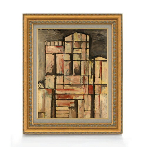 Rakuten - 【油絵 直筆仕上げ】ガルシア 大聖堂建設 F6 【額入り】 絵画 販売 6号 油彩 抽象画 558×467mm 複製画 送料無料 プレゼント ギフト 開店祝い 開業祝い 退職祝い 新築祝い リビング 玄関 モダン アートフレーム 壁掛け