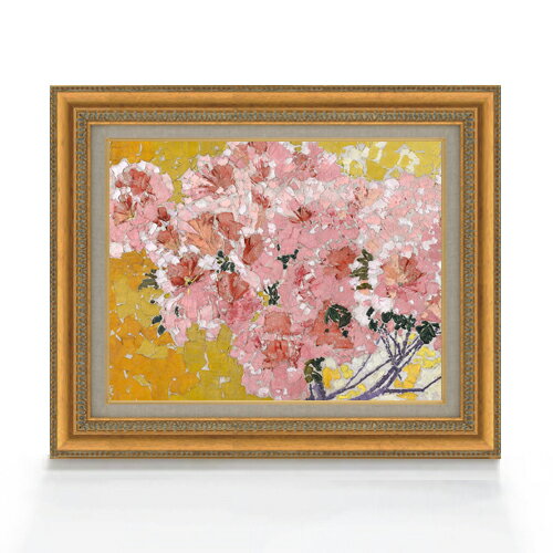 Rakuten - 【油絵 直筆仕上げ】ジャコメッティ 咲き誇るツツジ F6 【額入り】 絵画 販売 6号 油彩 抽象画 558×467mm 複製画 送料無料 プレゼント ギフト 開店祝い 開業祝い 退職祝い 新築祝い リビング 玄関 モダン アートフレーム 壁掛け