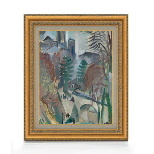 【油絵 直筆仕上げ】ドローネー ラオンの風景 F6 【額入り】 絵画 販売 6号 油彩 抽象画 558×467mm 複製画 送料無料 プレゼント ギフト 開店祝い 開業祝い 退職祝い 新築祝い リビング 玄関 モダン アートフレーム 壁掛け ラッピング可 油彩