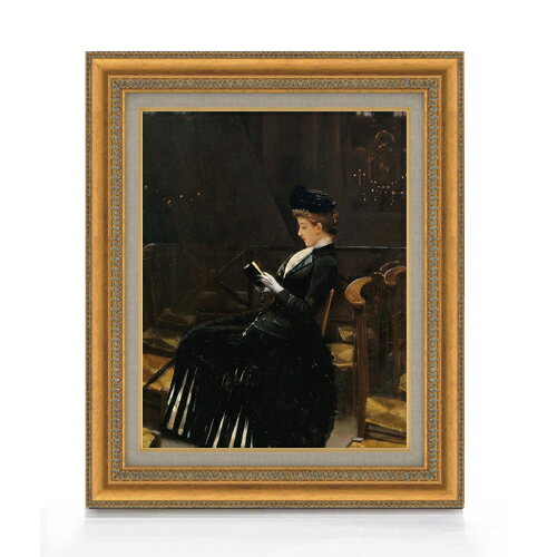 Rakuten - 【油絵 直筆仕上げ】ジャン・ベロー 祈る女 F6 【額入り】 絵画 販売 6号 油彩 人物画 558×467mm 複製画 送料無料 プレゼント ギフト 開店祝い 開業祝い 退職祝い 新築祝い リビング 玄関 モダン アートフレーム 壁掛け