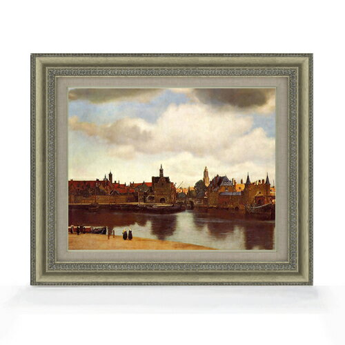 Rakuten - 【油絵 直筆仕上げ】デルフトの眺望 F6 【額入り】 絵画 販売 6号 油彩 風景画 558×467mm 複製画 送料無料 プレゼント ギフト 開店祝い 開業祝い 退職祝い 新築祝い リビング 玄関 モダン アートフレーム 壁掛け