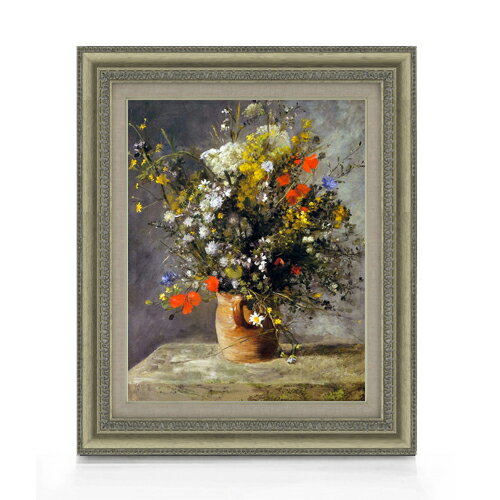 【油絵 直筆仕上げ】ルノワール Flowers in a Vase F6 【額入り】 絵画 販売 6号 油彩 静物画 558×467m..