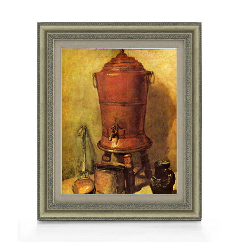 【油絵 直筆仕上げ】シャルダン 銅製の貯水器 F6 【額入り】 絵画 販売 6号 油彩 静物画 558×467mm 複..