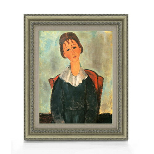 Rakuten - 【油絵 直筆仕上げ】モディリアーニ 少女の肖像 F6 【額入り】 絵画 販売 6号 油彩 人物画 558×467mm 複製画 送料無料 プレゼント ギフト 開店祝い 開業祝い 退職祝い 新築祝い リビング 玄関 モダン アートフレーム 壁掛け