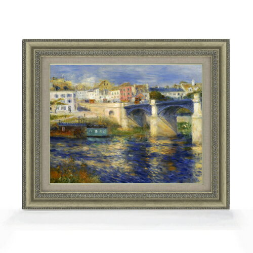 Rakuten - 【油絵 直筆仕上げ】ルノワール Le Pont de Chatou F6 【額入り】 絵画 販売 6号 油彩 風景画 558×467mm 複製画 送料無料 プレゼント ギフト 開店祝い 開業祝い 退職祝い 新築祝い リビング 玄関 モダン アートフレーム 壁掛け