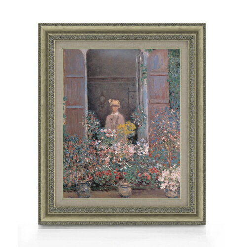 Rakuten - 【油絵 直筆仕上げ】クロード・モネ 窓辺のカミーユ・モネ F6 【額入り】 絵画 販売 6号 油彩 風景画 558×467mm 複製画 送料無料 プレゼント ギフト 開店祝い 開業祝い 退職祝い 新築祝い リビング 玄関 モダン アートフレーム 壁掛け