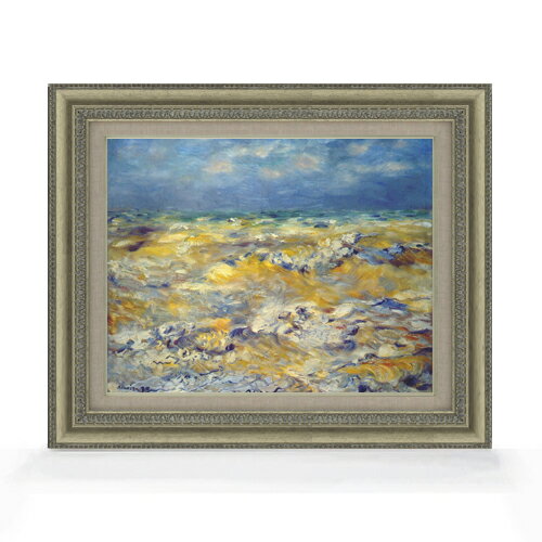 【油絵 直筆仕上げ】ルノワール ベルヌヴァルの岬 F6 【額入り】 絵画 販売 6号 油彩 風景画 558×467mm 複製画 送料無料 プレゼント ギフト 開店祝い 開業祝い 退職祝い 新築祝い リビング 玄関 モダン アートフレーム 壁掛け