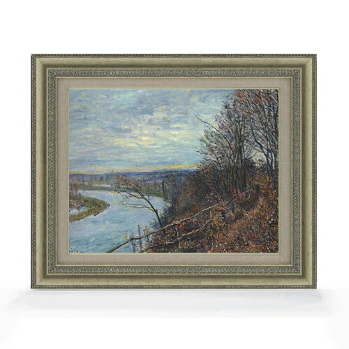 【油絵 直筆仕上げ】シスレー 11月の午後 F6 【額入り】 絵画 販売 6号 油彩 風景画 558×467mm 複製画 ..