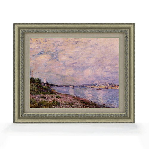 【油絵 直筆仕上げ】シスレー ブージヴァルの風景 F6 【額入り】 絵画 販売 6号 油彩 風景画 558×467mm..