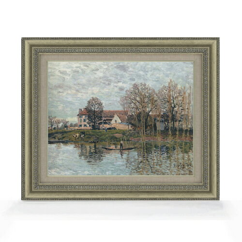 Rakuten - 【油絵 直筆仕上げ】シスレー ポールマルリの風景 F6 【額入り】 絵画 販売 6号 油彩 風景画 558×467mm 複製画 送料無料 プレゼント ギフト 開店祝い 開業祝い 退職祝い 新築祝い リビング 玄関 モダン アートフレーム 壁掛け