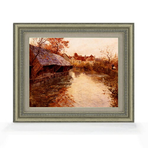 【油絵 直筆仕上げ】カイユボット A Morning River Scene F6 【額入り】 絵画 販売 6号 油彩 風景画 558×467mm 複製画 送料無料 プレゼント ギフト 開店祝い 開業祝い 退職祝い 新築祝い リビング 玄関 モダン アートフレーム 壁掛け