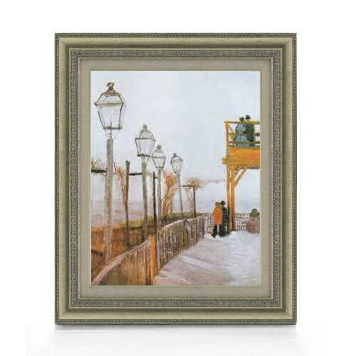 Rakuten - 【油絵 直筆仕上げ】ゴッホ モンマルトル F6 【額入り】 絵画 販売 6号 油彩 風景画 558×467mm 複製画 送料無料 プレゼント ギフト 開店祝い 開業祝い 退職祝い 新築祝い リビング 玄関 モダン アートフレーム 壁掛け