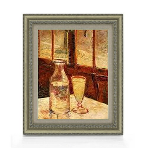 【油絵 直筆仕上げ】ゴッホ アブサンのある静物 F6 【額入り】 絵画 販売 6号 油彩 静物画 558×467mm ..
