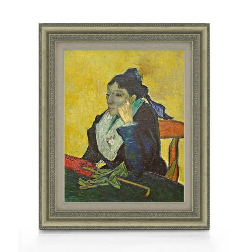 【油絵 直筆仕上げ】ゴッホ アルルの女 (ジヌー夫人) F6 【額入り】 絵画 販売 6号 油彩 人物画 558×467mm 複製画 送料無料 プレゼント ギフト 開店祝い 開業祝い 退職祝い 新築祝い リビング 玄関 モダン アートフレーム 壁掛け