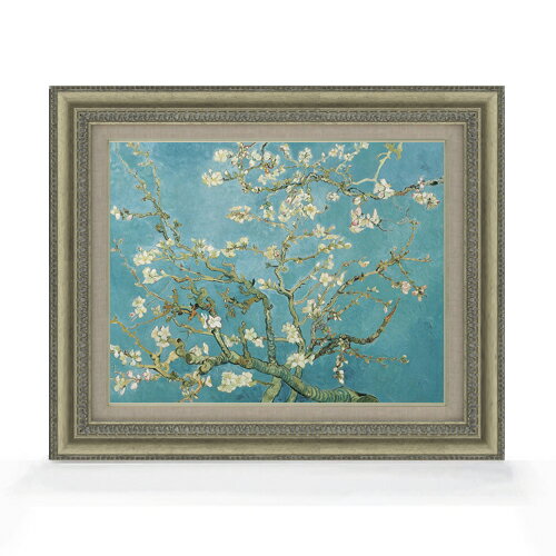【油絵 直筆仕上げ】ゴッホ 花咲くアーモンドの木の枝 F6 【額入り】 絵画 販売 6号 油彩 風景画 558×467mm 複製画 送料無料 プレゼント ギフト...