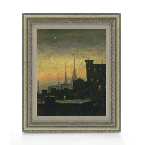 【油絵 直筆仕上げ】ルイ・エイルシェミウス New York Roof Tops F6 【額入り】 絵画 販売 6号 油彩 抽象画 558×467mm 複製画 送料無料 プレゼント ギフト 開店祝い 開業祝い 退職祝い 新築祝い リビング 玄関 モダン アートフレーム 壁掛け