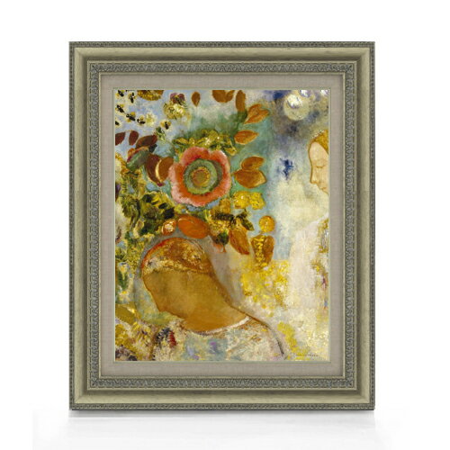 【油絵 直筆仕上げ】ルドン Two Young Girls among Flowers F6 【額入り】 絵画 販...