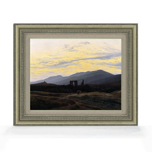 Rakuten - 【油絵 直筆仕上げ】フリードリヒ Ruin of Eldena in the Giant Mountains F6 【額入り】 絵画 販売 6号 油彩 風景画 558×467mm 複製画 送料無料 プレゼント ギフト 開店祝い 開業祝い 退職祝い 新築祝い リビング 玄関 モダン アートフレーム 壁掛け