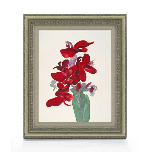 Rakuten - 【油絵 直筆仕上げ】オキーフ レッドカンナ F6 【額入り】 絵画 販売 6号 油彩 抽象画 558×467mm 複製画 送料無料 プレゼント ギフト 開店祝い 開業祝い 退職祝い 新築祝い リビング 玄関 モダン アートフレーム 壁掛け