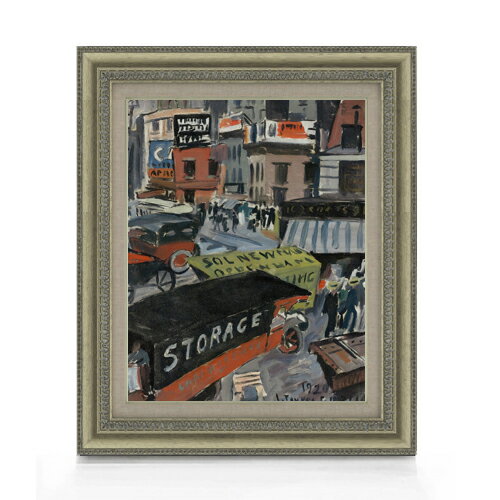 【油絵 直筆仕上げ】ガルシア 14番街 F6 【額入り】 絵画 販売 6号 油彩 抽象画 558×467mm 複製画 送料..