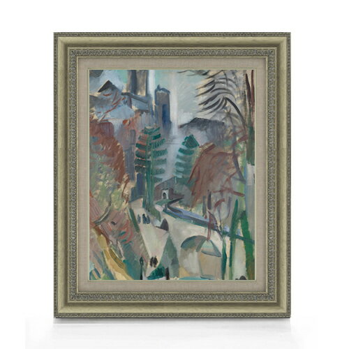 Abstract - 【油絵 直筆仕上げ】ドローネー ラオンの風景 F6 【額入り】 絵画 販売 6号 油彩 抽象画 558×467mm 複製画 送料無料 プレゼント ギフト 開店祝い 開業祝い 退職祝い 新築祝い リビング 玄関 モダン アートフレーム 壁掛け