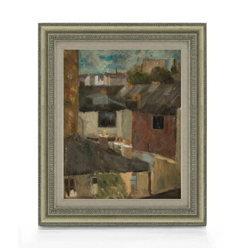 Rakuten - 【油絵 直筆仕上げ】マコフスキ 作業室の窓からの眺め F6 【額入り】 絵画 販売 6号 油彩 抽象画 558×467mm 複製画 送料無料 プレゼント ギフト 開店祝い 開業祝い 退職祝い 新築祝い リビング 玄関 モダン アートフレーム 壁掛け