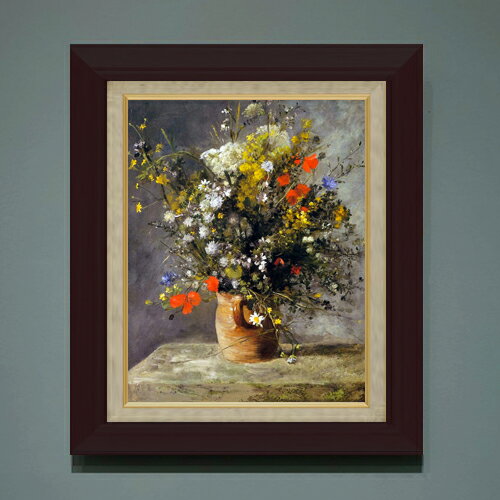 Rakuten - 【油絵 直筆仕上げ】ルノワール Flowers in a Vase F6 【額入り】 絵画 販売 6号 油彩 静物画 556×465mm 複製画 送料無料 プレゼント ギフト 開店祝い 開業祝い 退職祝い 新築祝い リビング 玄関 モダン アートフレーム 壁掛け