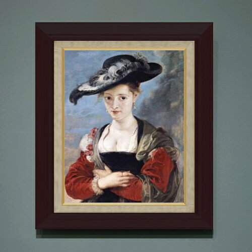 【油絵 直筆仕上げ】ルーベンス シュザンヌ・フールマンの肖像 F6 【額入り】 絵画 販売 6号 油彩 人物画 556×465mm 複製画 送料無料 プレゼント ギフト 開店祝い 開業祝い 退職祝い 新築祝い リビング 玄関 モダン アートフレーム 壁掛け