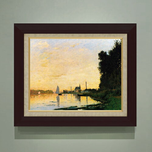 Rakuten - 【油絵 直筆仕上げ】クロード・モネ Argenteuil, Late Afternoon F6 【額入り】 絵画 販売 6号 油彩 風景画 556×465mm 複製画 送料無料 プレゼント ギフト 開店祝い 開業祝い 退職祝い 新築祝い リビング 玄関 モダン アートフレーム 壁掛け