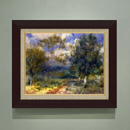 【油絵 直筆仕上げ】ルノワール 陽だまりの風景 F6 【額入り】 絵画 販売 6号 油彩 風景画 556×465mm 複製画 送料無料 プレゼント ギフト 開店祝い 開業祝い 退職祝い 新築祝い リビング 玄関 モダン アートフレーム 壁掛け