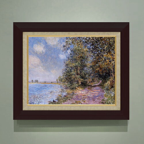 樂天商城 - 【油絵 直筆仕上げ】シスレー ヴニュ郊外、8月の午後 F6 【額入り】 絵画 販売 6号 油彩 風景画 556×465mm 複製画 送料無料 プレゼント ギフト 開店祝い 開業祝い 退職祝い 新築祝い リビング 玄関 モダン アートフレーム 壁掛け