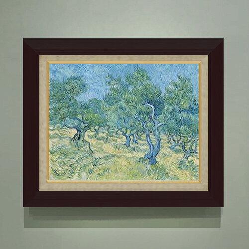 【油絵 直筆仕上げ】ゴッホ パリ郊外にて F6 【額入り】 絵画 販売 6号 油彩 風景画 556×465mm 複製画 送料無料 プレゼント ギフト 開店祝い 開業祝い 退職祝い 新築祝い リビング 玄関 モダン アートフレーム 壁掛け ラッピング 油絵画