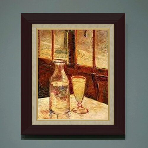 樂天商城 - 【油絵 直筆仕上げ】ゴッホ アブサンのある静物 F6 【額入り】 絵画 販売 6号 油彩 静物画 556×465mm 複製画 送料無料 プレゼント ギフト 開店祝い 開業祝い 退職祝い 新築祝い リビング 玄関 モダン アートフレーム 壁掛け