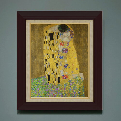 乐天商城 - 【油絵 直筆仕上げ】クリムト 接吻 F6 【額入り】 絵画 販売 6号 油彩 抽象画 556×465mm 複製画 送料無料 プレゼント ギフト 開店祝い 開業祝い 退職祝い 新築祝い リビング 玄関 モダン アートフレーム 壁掛け