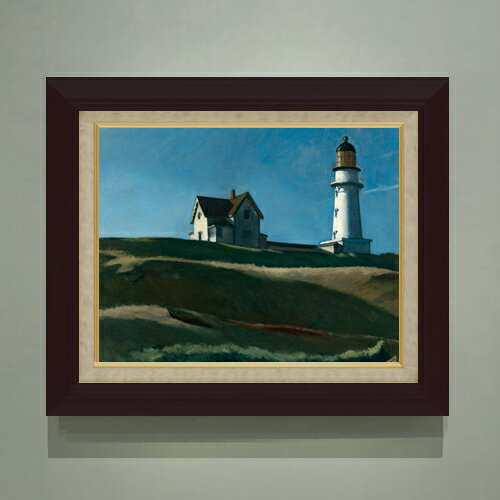 西洋电影 - 【油絵 直筆仕上げ】エドワード・ホッパー Lighthouse Hill F6 【額入り】 絵画 販売 6号 油彩 風景画 556×465mm 複製画 送料無料 プレゼント ギフト 開店祝い 開業祝い 退職祝い 新築祝い リビング 玄関 モダン アートフレーム 壁掛け