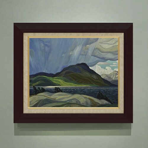 Rakuten - 【油絵 直筆仕上げ】カーマイケル Lake Wabagishik F6 【額入り】 絵画 販売 6号 油彩 風景画 556×465mm 複製画 送料無料 プレゼント ギフト 開店祝い 開業祝い 退職祝い 新築祝い リビング 玄関 モダン アートフレーム 壁掛け
