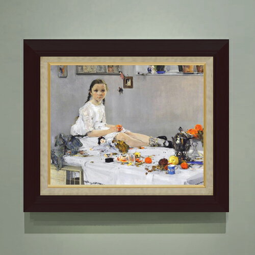 Rakuten - 【油絵 直筆仕上げ】フェーシン Portrait of Varya Adoratskaya F6 【額入り】 絵画 販売 6号 油彩 人物画 556×465mm 複製画 送料無料 プレゼント ギフト 開店祝い 開業祝い 退職祝い 新築祝い リビング 玄関 モダン アートフレーム 壁掛け