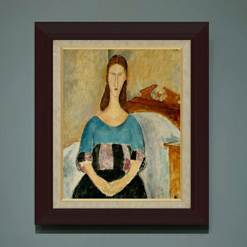Rakuten - 【油絵 直筆仕上げ】モディリアーニ Portrait of Jeanne Hebuterne F6 【額入り】 絵画 販売 6号 油彩 人物画 556×465mm 複製画 送料無料 プレゼント ギフト 開店祝い 開業祝い 退職祝い 新築祝い リビング 玄関 モダン アートフレーム 壁掛け