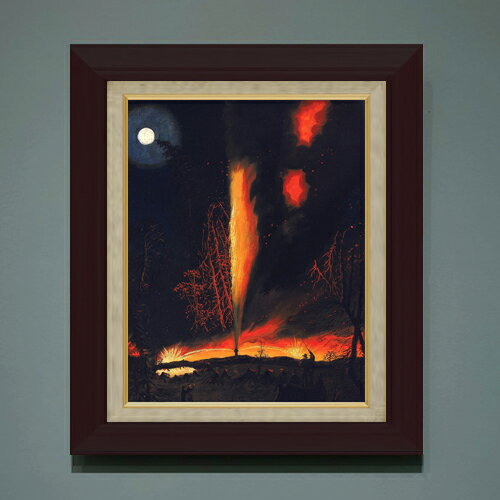 樂天商城 - 【油絵 直筆仕上げ】ハミルトン ペンシルベニア州ラウズビル近郊の夜に燃える油井 F6 【額入り】 絵画 販売 6号 油彩 抽象画 556×465mm 複製画 送料無料 プレゼント ギフト 開店祝い 開業祝い 退職祝い 新築祝い リビング 玄関 モダン アートフレーム 壁掛け