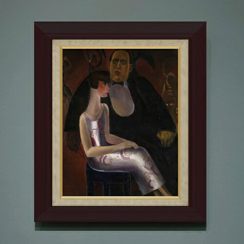 Rakuten - 【油絵 直筆仕上げ】ベルゲ ヘッケとその妻ノリーヌ F6 【額入り】 絵画 販売 6号 油彩 抽象画 556×465mm 複製画 送料無料 プレゼント ギフト 開店祝い 開業祝い 退職祝い 新築祝い リビング 玄関 モダン アートフレーム 壁掛け